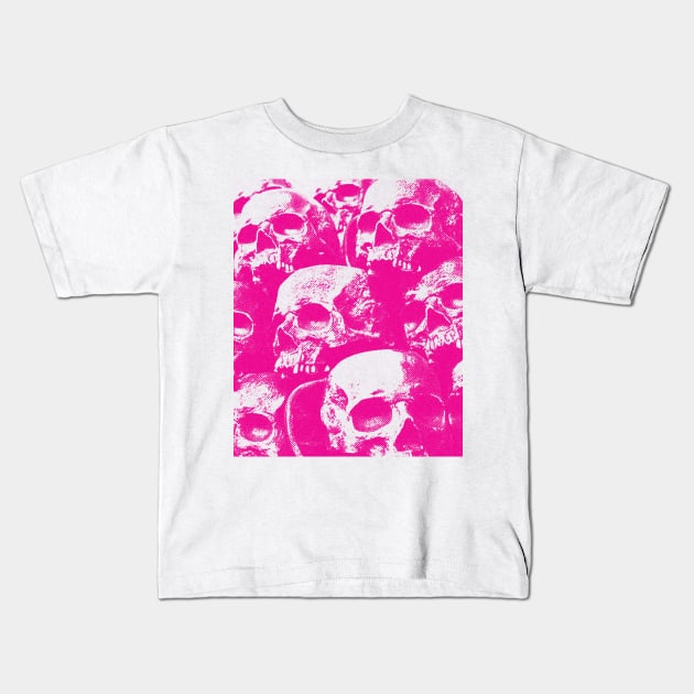 pink skulls Kids T-Shirt by SBSTN